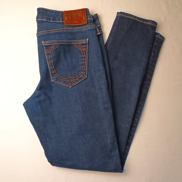 True Religion Jeans Size 27/4 Halle Low Rise Skinny Leg Dark Wash - Picture 1 of 9